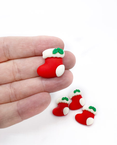 50% OFF! - Christmas Stocking 3D Resin Flatback Embellishment - 5pcs