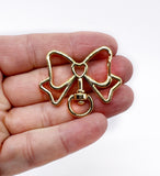 Powder coated Bow shape lobster clasp key rings - 10pcs