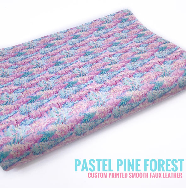 Pastel Pine Forest - Custom Printed Smooth Faux Leather