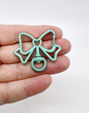 Powder coated Bow shape lobster clasp key rings - 10pcs