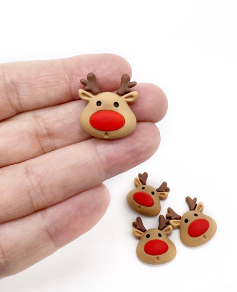 50% OFF! - Rudolph 3D Resin flatback Embellishments - 5pcs