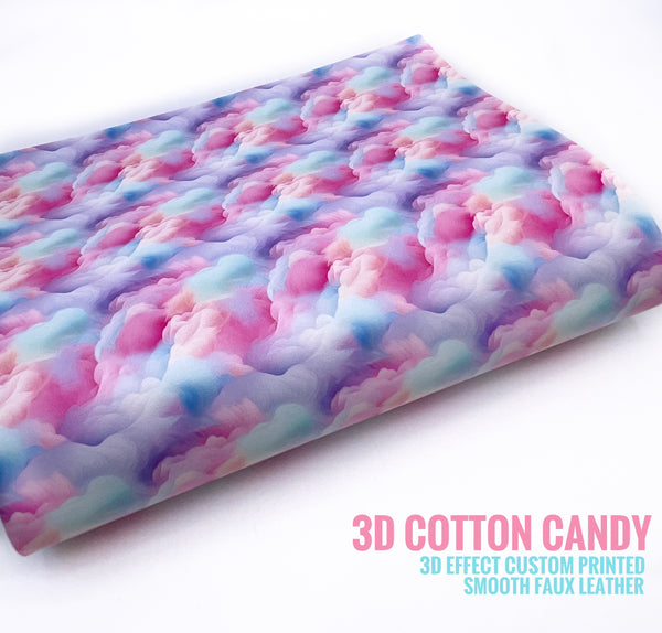 3D Cotton Candy - Custom Printed Smooth Faux Leather