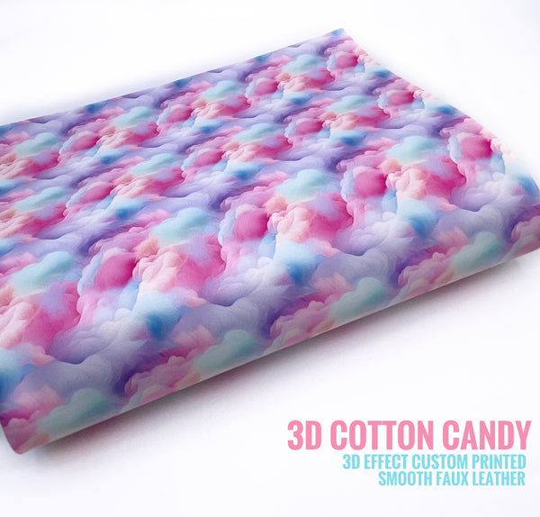 3D Cotton Candy - Custom Printed Smooth Faux Leather