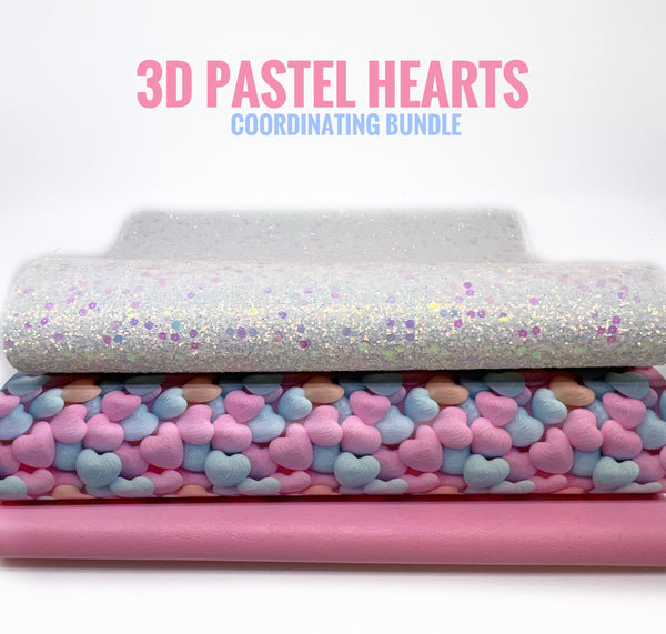 3D Pastel Hearts Coordinating Bundle