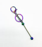 Beadable Bar Key Ring / Lobster clasp - 5pcs