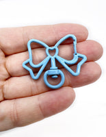 Powder coated Bow shape lobster clasp key rings - 10pcs