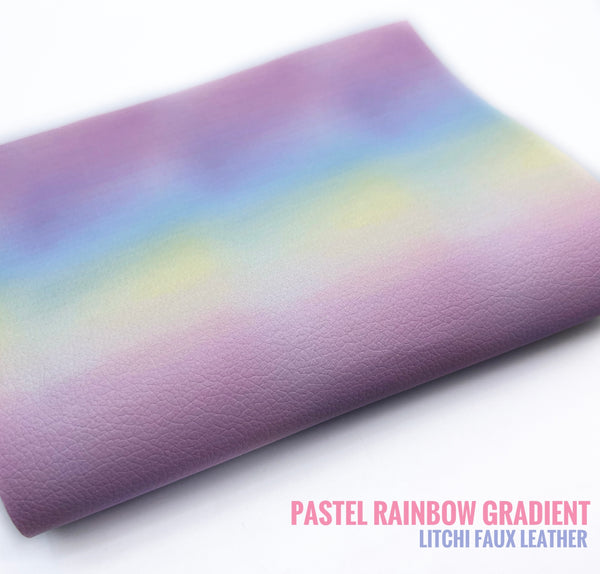 Pastel Rainbow Gradient - Litchi Faux Leather