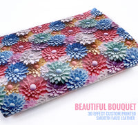 Beautiful Bouquet 3D Floral - Custom Printed Smooth Faux Leather