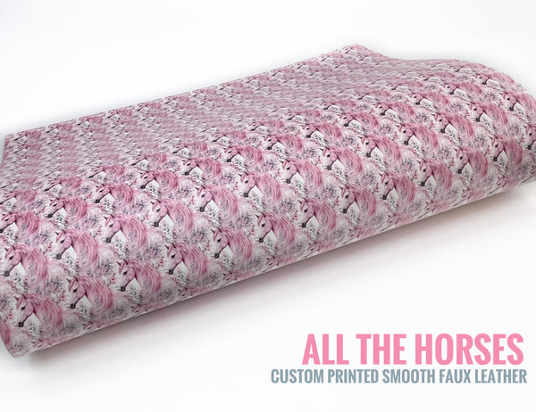 All the Horses - Custom Print Smooth Faux Leather