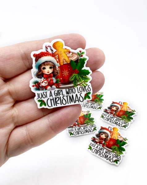 50% OFF! - Just a Girl who loves Christmas - Printed Planar Resins