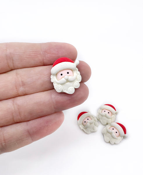 50% OFF! - Santa Face 3D Resin flatback Embellishments - 5pcs