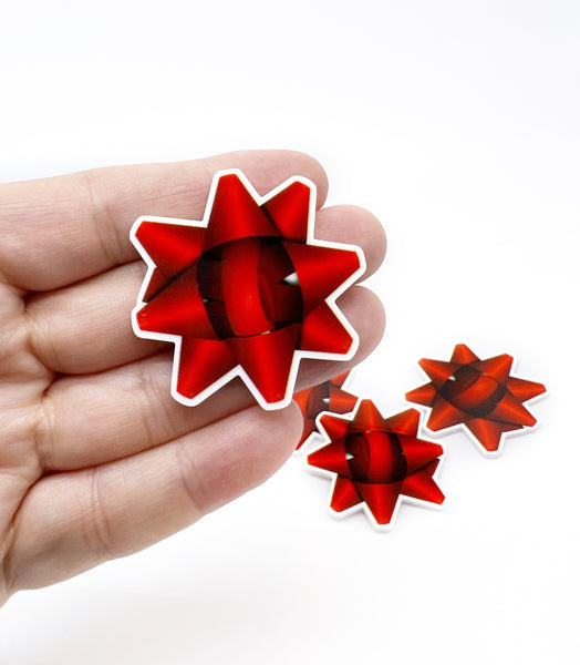 50% OFF! - Red Gift Bow - Printed Planar Resins