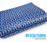 3D Elsa Floral - Custom Printed Smooth Faux Leather