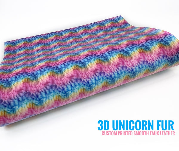3D Unicorn Fur - Custom Print Smooth Faux Leather