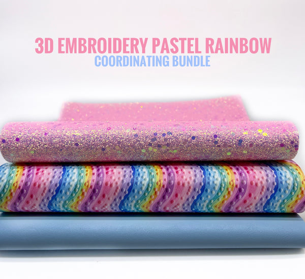 3D Embroidery Pastel Rainbow - Co-ordinating Bundle