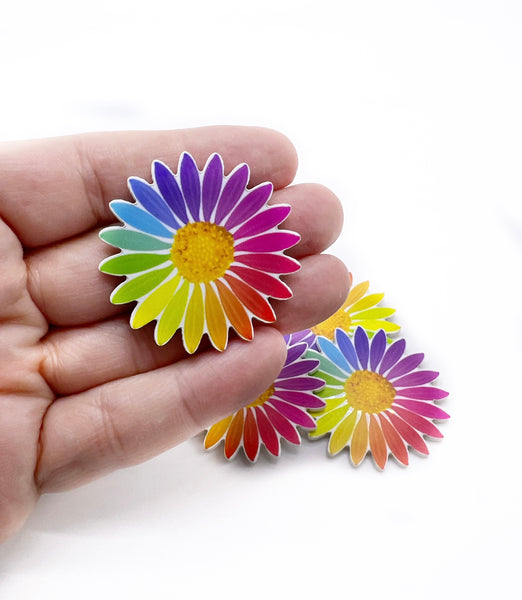 Rainbow Sunflower Printed Planar Resins