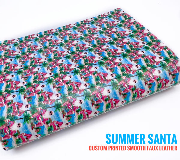 Summer Santa - Custom Printed Smooth Faux Leather