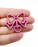 Powder coated Bow shape lobster clasp key rings - 10pcs