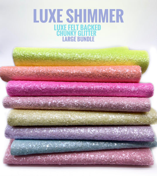 Luxe Shimmer Chunky Glitters Large BUNDLE - Luxe Felt Backed - SAVE $2!