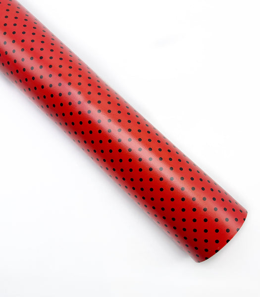 Ladybug Dot - Custom Printed Smooth Faux Leather Roll