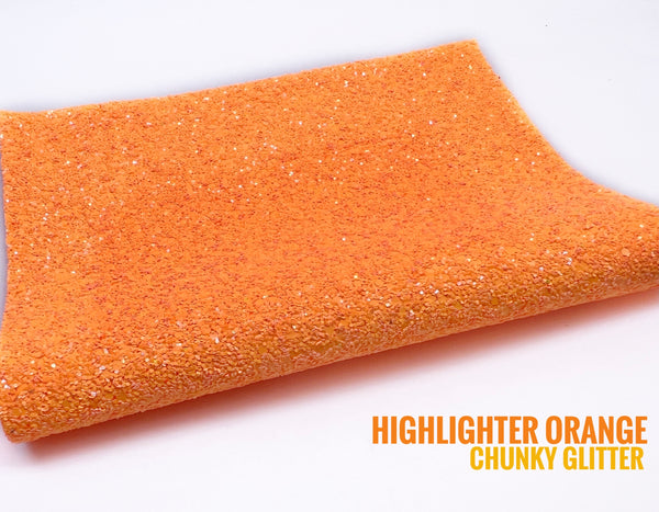Highlighter Orange - Chunky Glitter