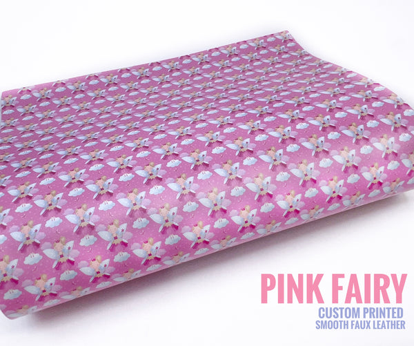 Pink Fairy - Exclusive Custom Printed Smooth Faux Leather