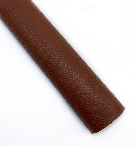 Brown Matt Litchi Faux Leather Roll