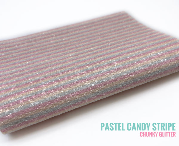 Pastel Candy Stripe Chunky Glitter