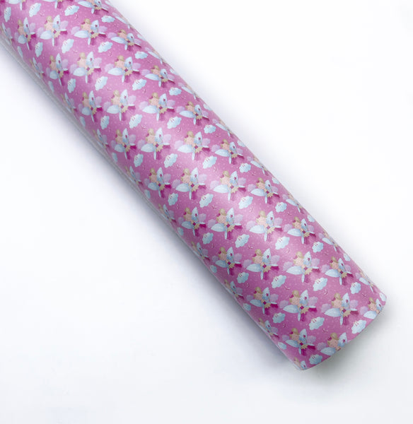 Pink Fairy - Exclusive Custom Printed Smooth Faux Leather Roll