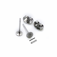 Stud Style Earring Posts with matching backs (4mm / 6mm & 10mm) - 20pcs with backs