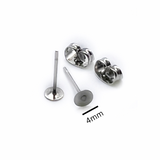 Stud Style Earring Posts with matching backs (4mm / 6mm & 10mm) - 20pcs with backs