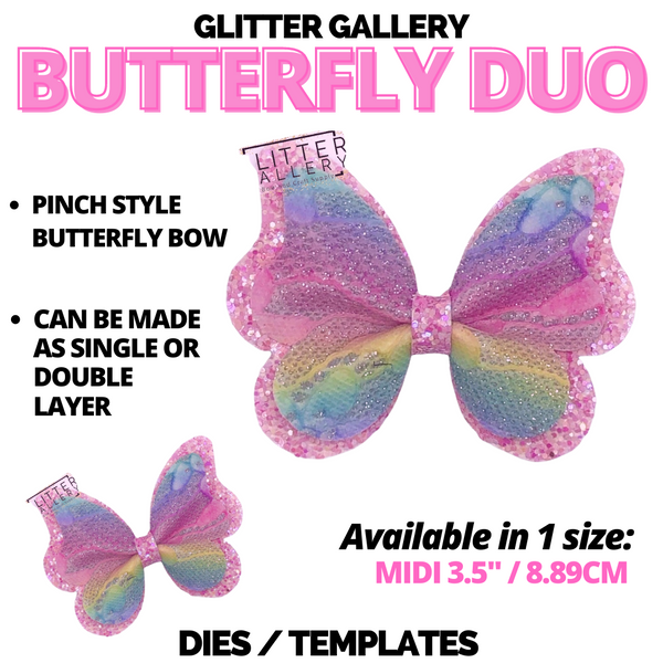 ** PRE ORDER ** -  Butterfly Duo Bow Die - Medium 3.5 inch / 8.89cm