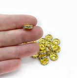 Rhinestone Spacer Beads - 10mm SILVER / GOLD