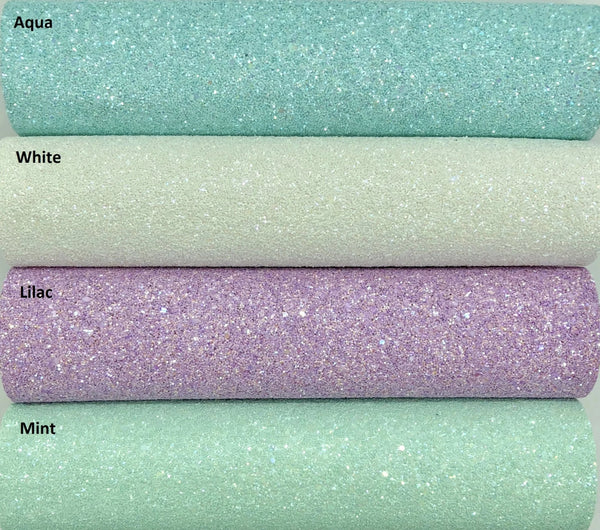 Aqua / White / Lilac / Mint - Solid Colour Chunky Glitter