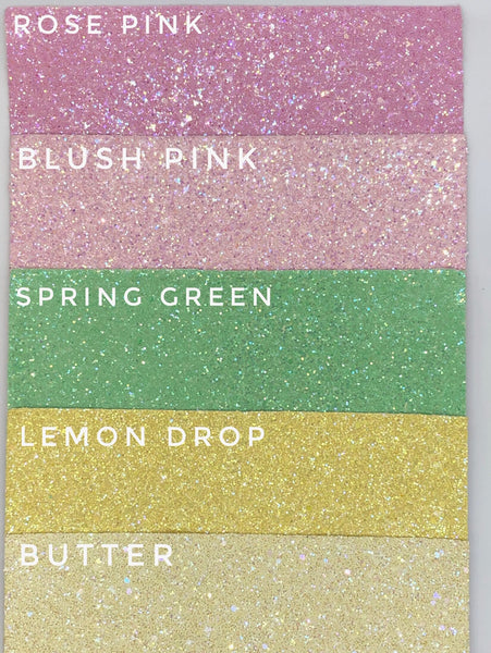Rose Pink / Blush Pink / Spring Green / Lemon Drop / Butter / Peach - Chunky Glitter