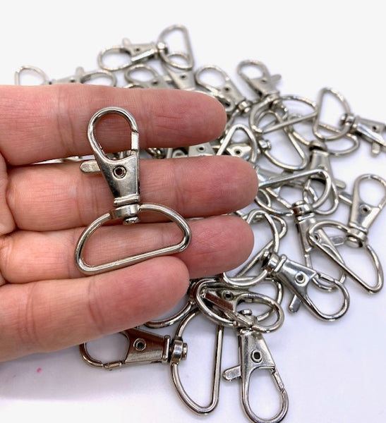 Silver Lobster clasp key ring -  with D ring