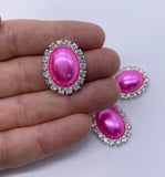 Pearl & Rhinestone Oval Flatbacks