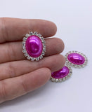 Pearl & Rhinestone Oval Flatbacks