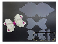 Scallop Pinch Bow- Large. 4 inch / 10.16cm TEMPLATE