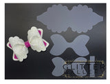 Scallop Pinch Bow- Large. 4 inch / 10.16cm TEMPLATE