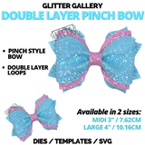 Double Layer Pinch Bow - Large 4 inch / 10.16cm TEMPLATE