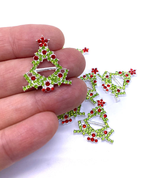 50% OFF! - Rhinestone Christmas Tree Buckle Sliders.