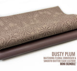 Floral Embossed and Matching Smooth Faux Leather Mini Bundle Pairs - $1.50 per sheet!
