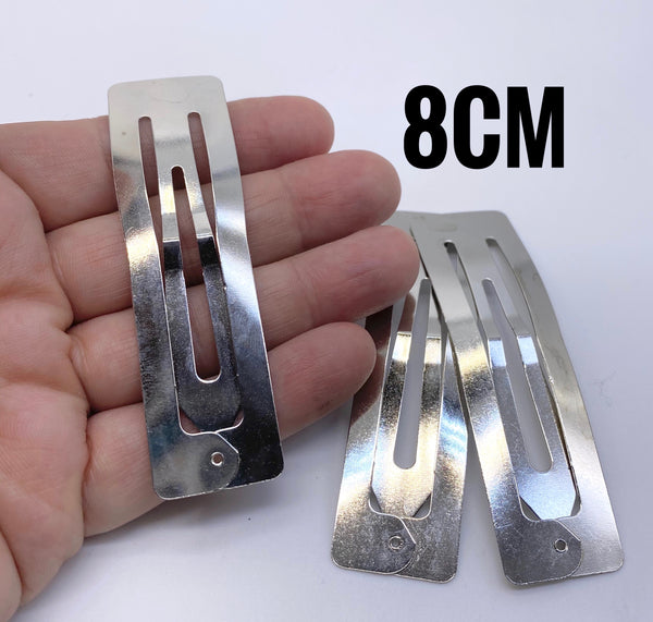 Silver Rectangle XL Snap Clips 8cm