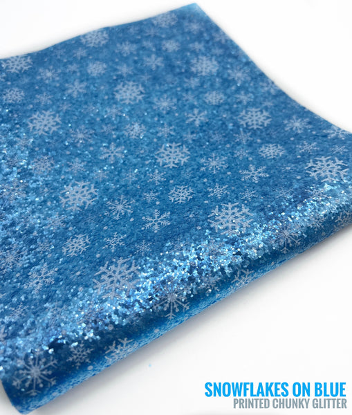 Blue Glitter Snowflakes Medium Thickness Chunky Glitter