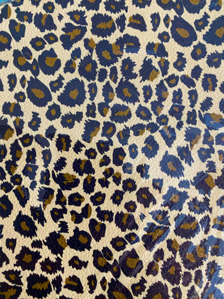 Leopard Pattern -  Printed Litchi Faux Leather