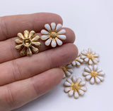 CLEARANCE! Were $3/ Now $1.50! - Gold Metal Daisy Embellishments 5pcs