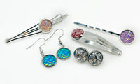 50% OFF! Were $6.50/ now $3.25 - Cabochon Blank Plain Bobby Pin Hair Clips (14mm) - 10pcs