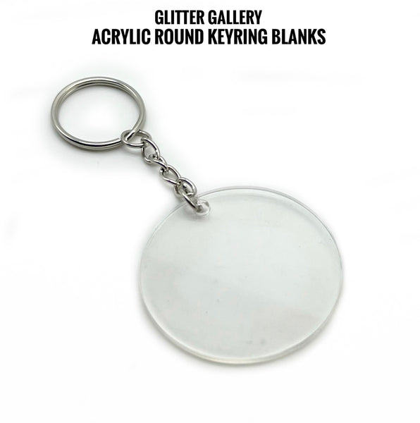 Acrylic Round Keyring Blanks - 5pcs