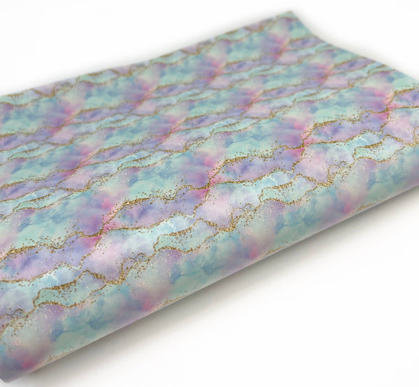 Glitter Agate Pattern - Exclusive Custom Printed Smooth Faux Leather